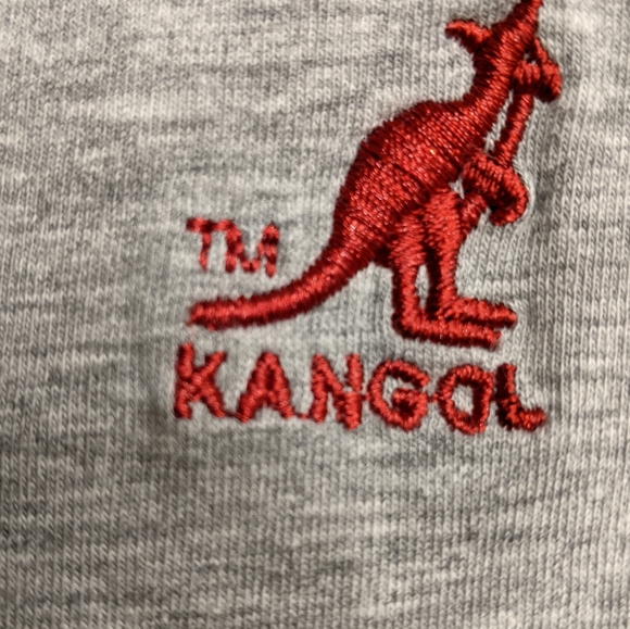 Men's hooded long sleeve shirt kangol size Large Red and Light grey - Picture 4 of 7